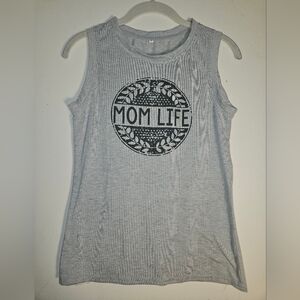 Gray Sleeveless Tank Top with Rounded Neckline